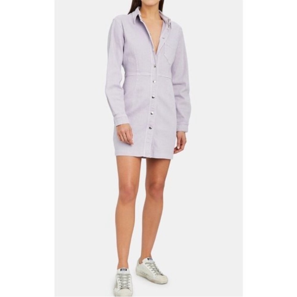 Samsoe Women’s Bertha Denim Shirt Dress szXL Lilac